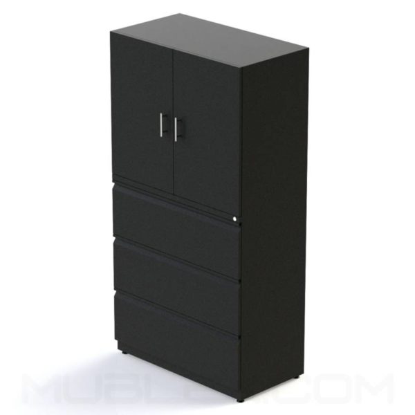 Armario para carpetas mixto negro