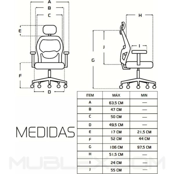 Silla Monaco medidas