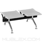 Banca de espera metálica 2 asientos