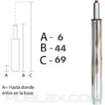 cilindro neumatico cajero cromado para silla 2