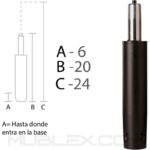cilindro neumatico para silla 20 a 24 cm