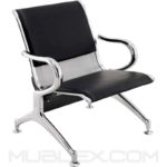 silla de espera metalica cuerina 1 puesto