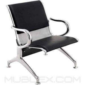 silla de espera metalica cuerina 1 puesto