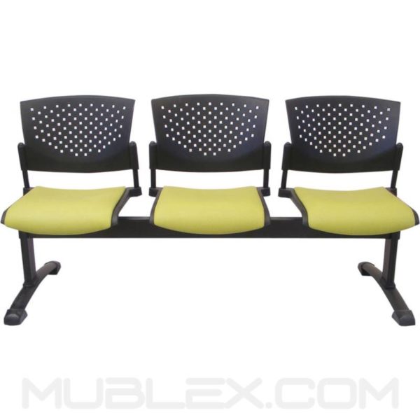 Silla tándem Butterfly tapizado 3 puestos - Image 4