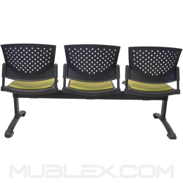 silla tandem butterfly tapizado 3 puestos 4