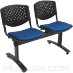 silla tandem prisma tapizado 2 puestos
