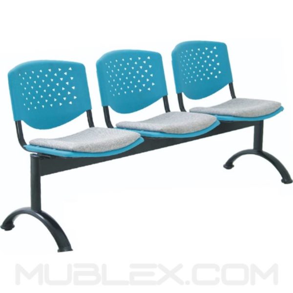 silla tandem prisma tapizado 3 puestos 3