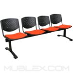 Silla tándem Prisma tapizado 4 puestos