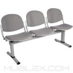 silla tandem venecia tapizado 3 puestos