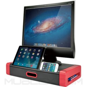 soporte monitor cajon all in one rojo