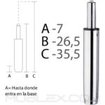 cilindro neumatico cromado 26.5 a 35.5 cm