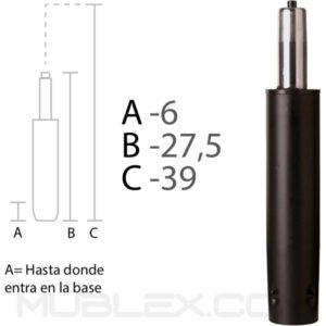 cilindro neumatico para silla 27.5 a 39 cm