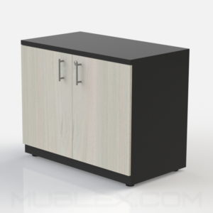 Armario multiusos bajo negro puerta madera