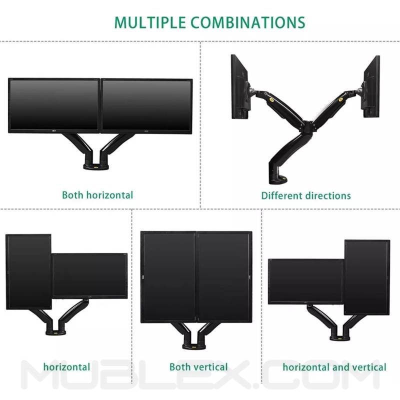 soporte para 2 monitores  flexi f195  22 a 32 pulgadas 3