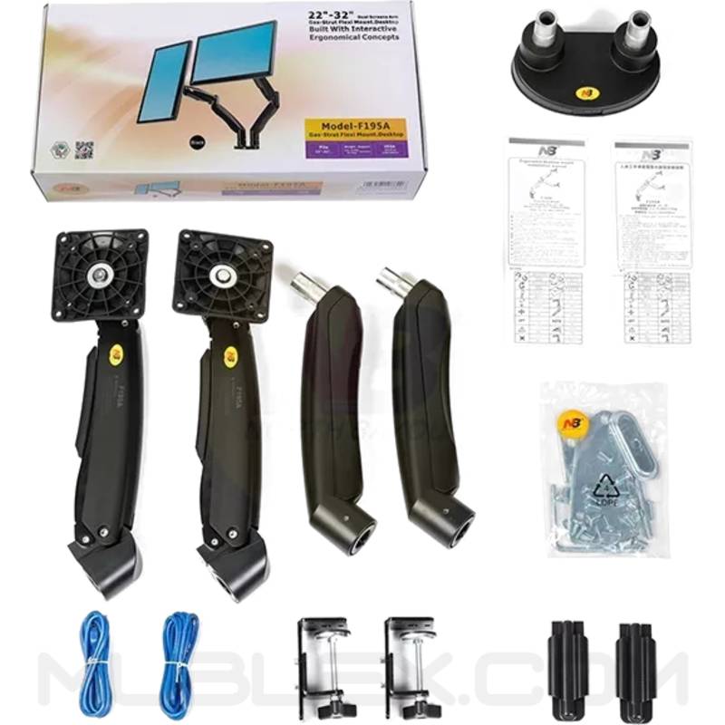 soporte para 2 monitores  flexi f195  22 a 32 pulgadas 6