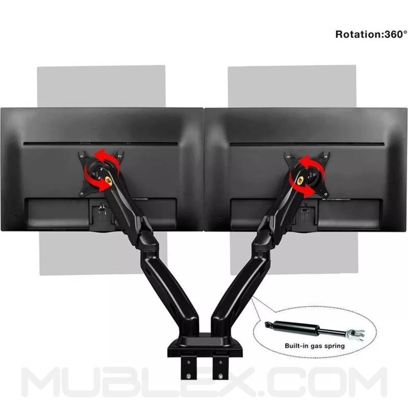 soporte para 2 pantallas  flexi f160  17 a 27 pulgadas 5