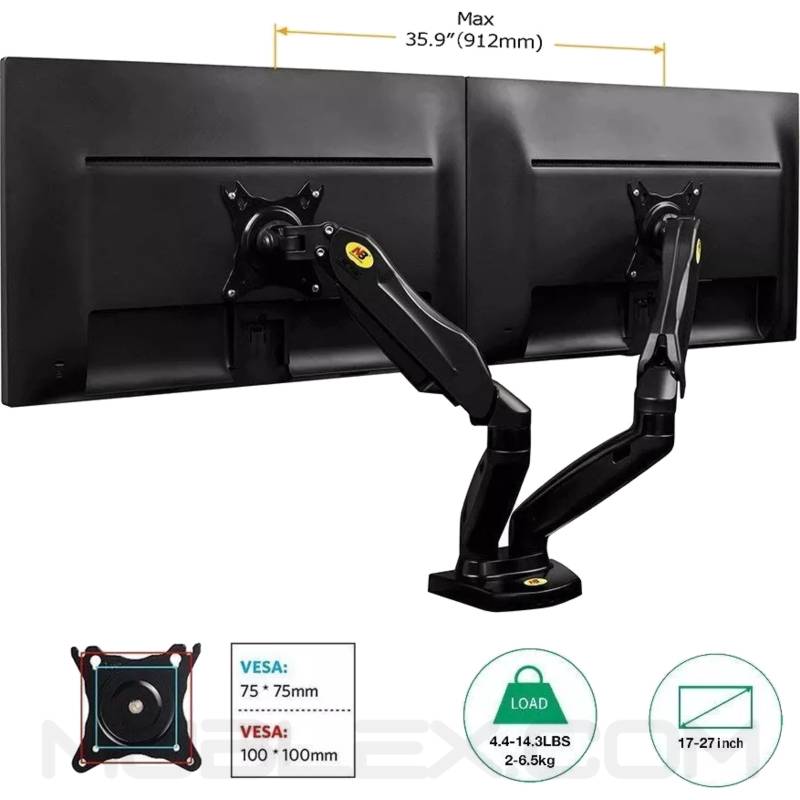 soporte para 2 pantallas  flexi f160  17 a 27 pulgadas 6