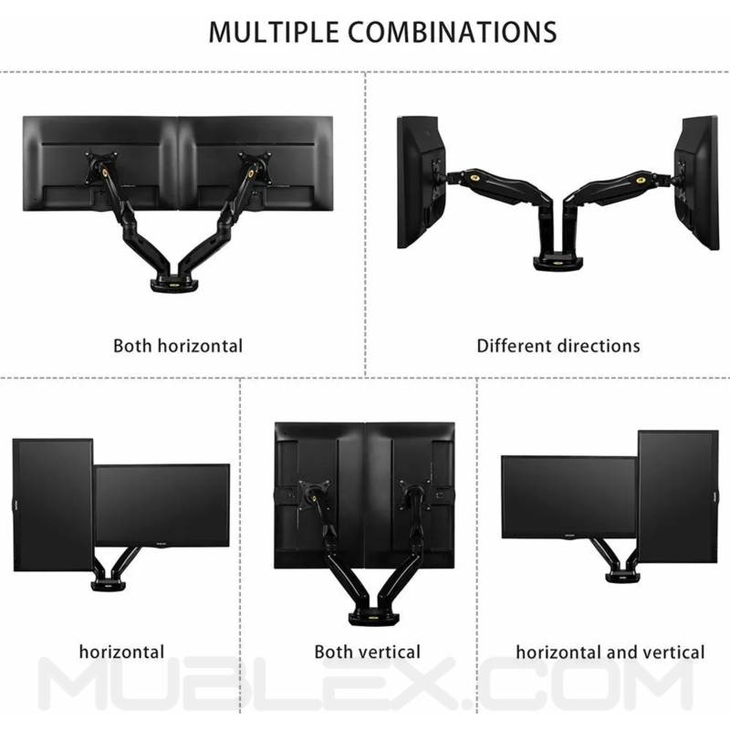 soporte para 2 pantallas  flexi f160  17 a 27 pulgadas 8
