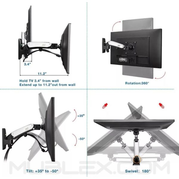 soporte para tv monitor pared  flexi f120   17 a 27 pulgadas 3