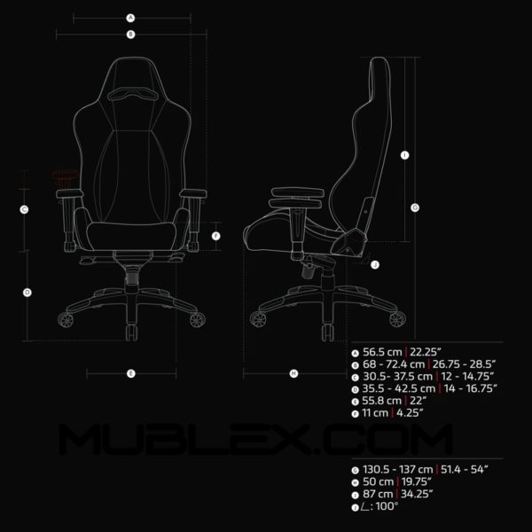 Silla Gamer Premium medidas