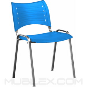 silla smart plastica azul cromo