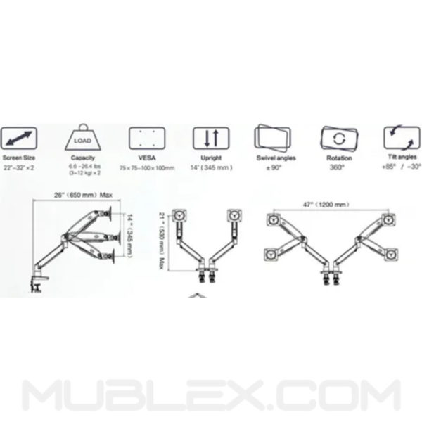 soporte 2 monitores F195a 3