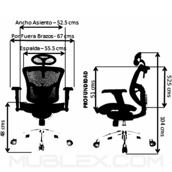 Silla Manhattan medidas