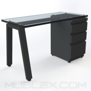 Escritorio Allegro negro vidrio archivo