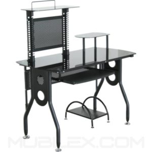Escritorio Gaudi vidrio sandblasting 120x60 negro
