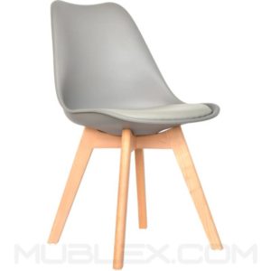 Silla Ema tapizada gris 4