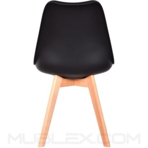 Silla Ema tapizada negra 1