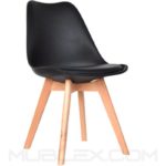 Silla Ema tapizada negra 3