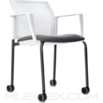 Silla Logan asiento tapizado con ruedas