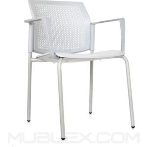 Silla Logan blanca plastica 4