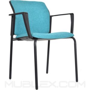 Silla Logan tapizada con brazos 2