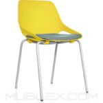 Silla Q5 amarilla tapizada 1