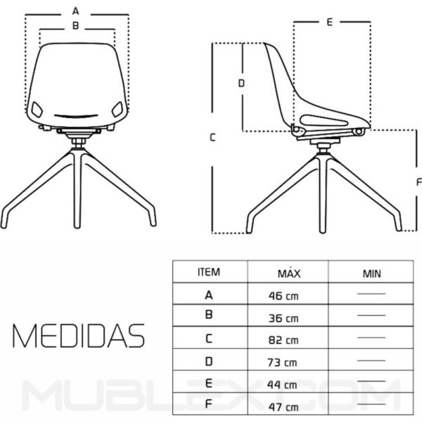 Silla Q5 base swiss medidas