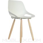 Silla Q5 blanca base madera 4
