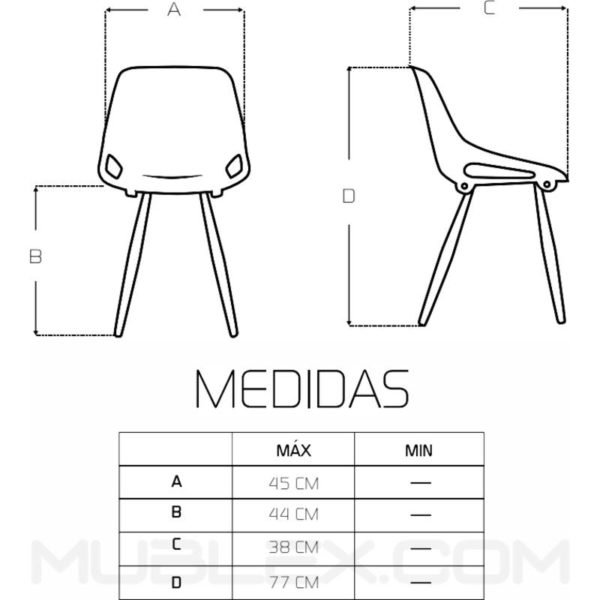 Silla Q5 madera medidas