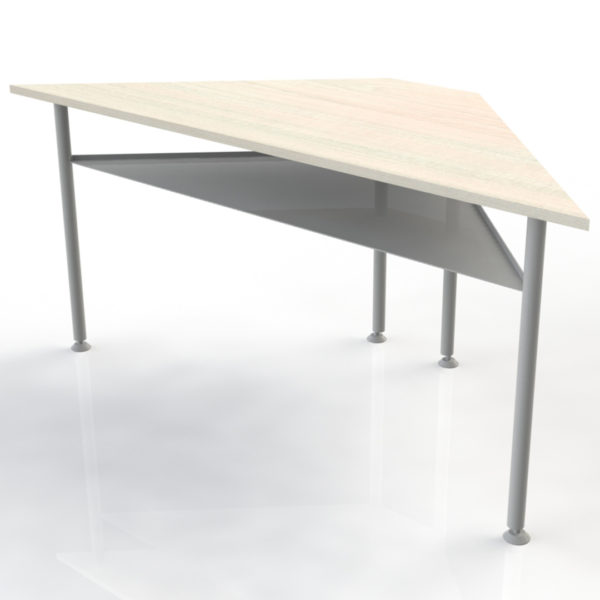 Mesa trapezoidal tubo redondo gris
