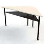 Mesa trapezoidal tubo redondo negro