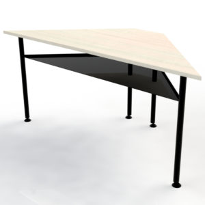 Mesa trapezoidal tubo redondo negro