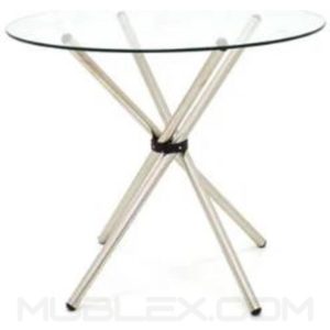 Mesa fabricada en tubo cromado