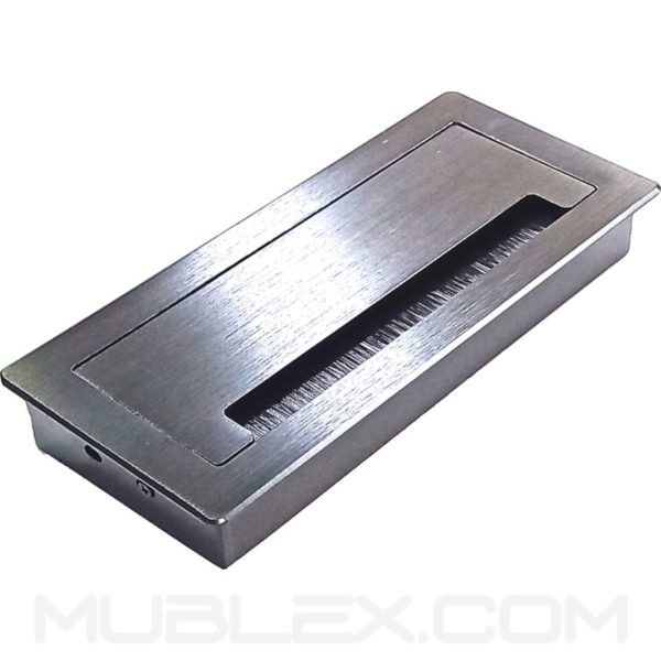 Caja pasacables para mesa Lux gris