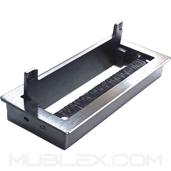 Caja pasacables para mesa Lux gris 2