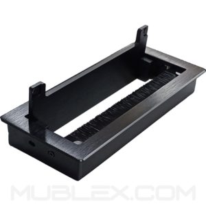 Caja pasacables para mesa Lux negro 2