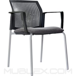 Silla Logan negra asiento tapizado