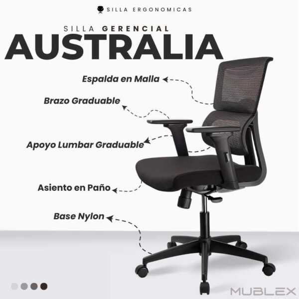 Silla australia gerente nylon 01
