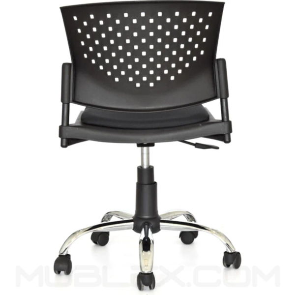 Silla Butterfly tapizada giratoria negra cromada 4