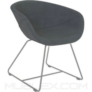 SILLON MARA BASE TRINEO PINTURA GRIS